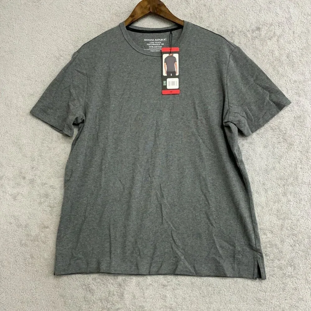 Banana Republic Men's M Luxe Touch Performance Tee Gray Crew Neck N0862
